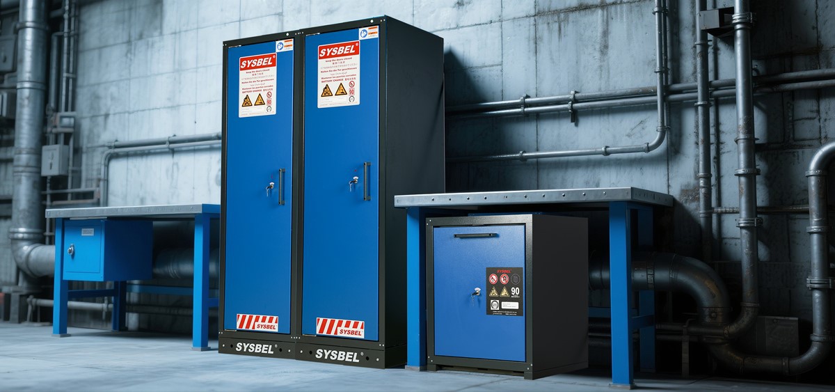 SYSBEL 90 Minute Fire Resistant Safety Battery Charging Cabinet SE490230B SYSBEL 90 Minute Fire Resistant Safety Battery Charging Cabinet SE490230B